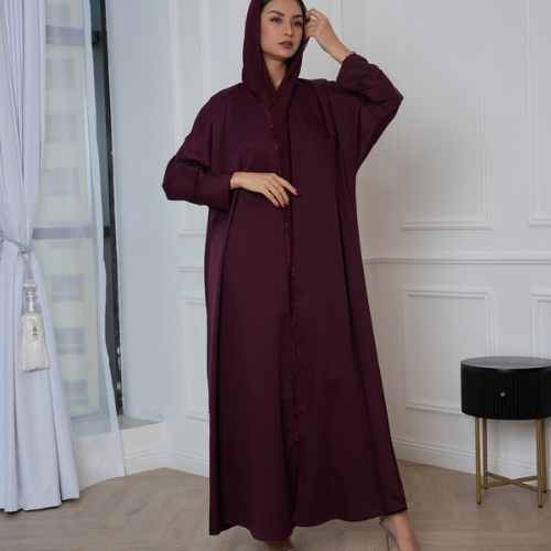 Bisht with fringes maroon